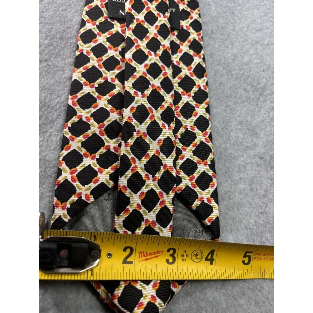 Robert Talbott‎ Nordstrom Tie Black W/ Lattice Geometric Colorful L:57” W:4”